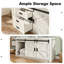 Ensemble de meuble-lavabo double en bois manufacturé 2 tiroirs 2 portes Chimira-129439377-134039059-136892660