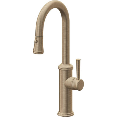 Davoli Pull-Down Prep/Bar Faucet with Button Sprayer