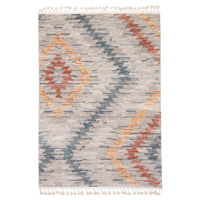 Tapis ivoire / bleu Abdul-Rahim, Rectangle 7 pi 10 po x 10 pi 5 po