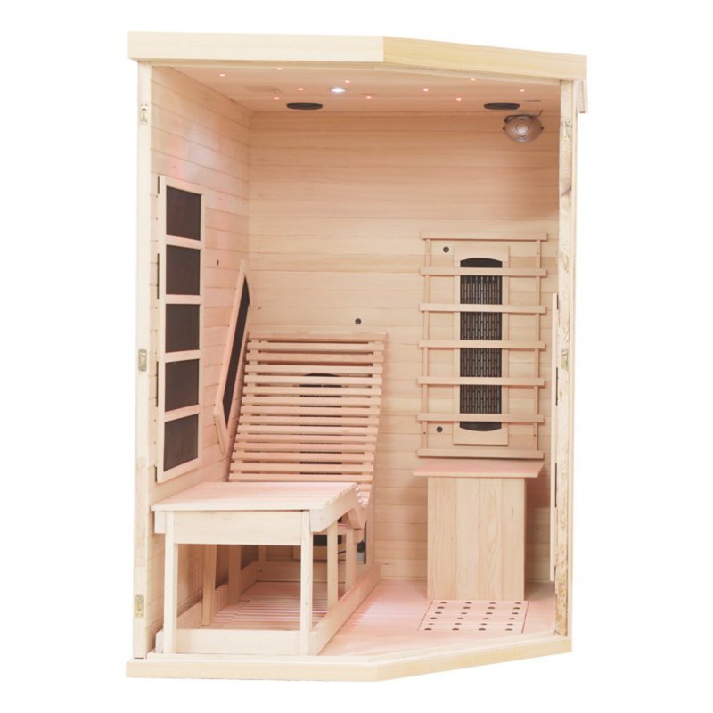 1 Person Far Infrared Red Cedar Wooden Indoor Sauna Room With Recliner
