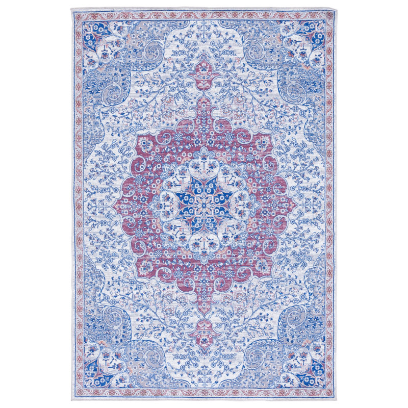 Kingsford Oriental Ivory/Red Area Rug, Rectangle 3'3" x 5'