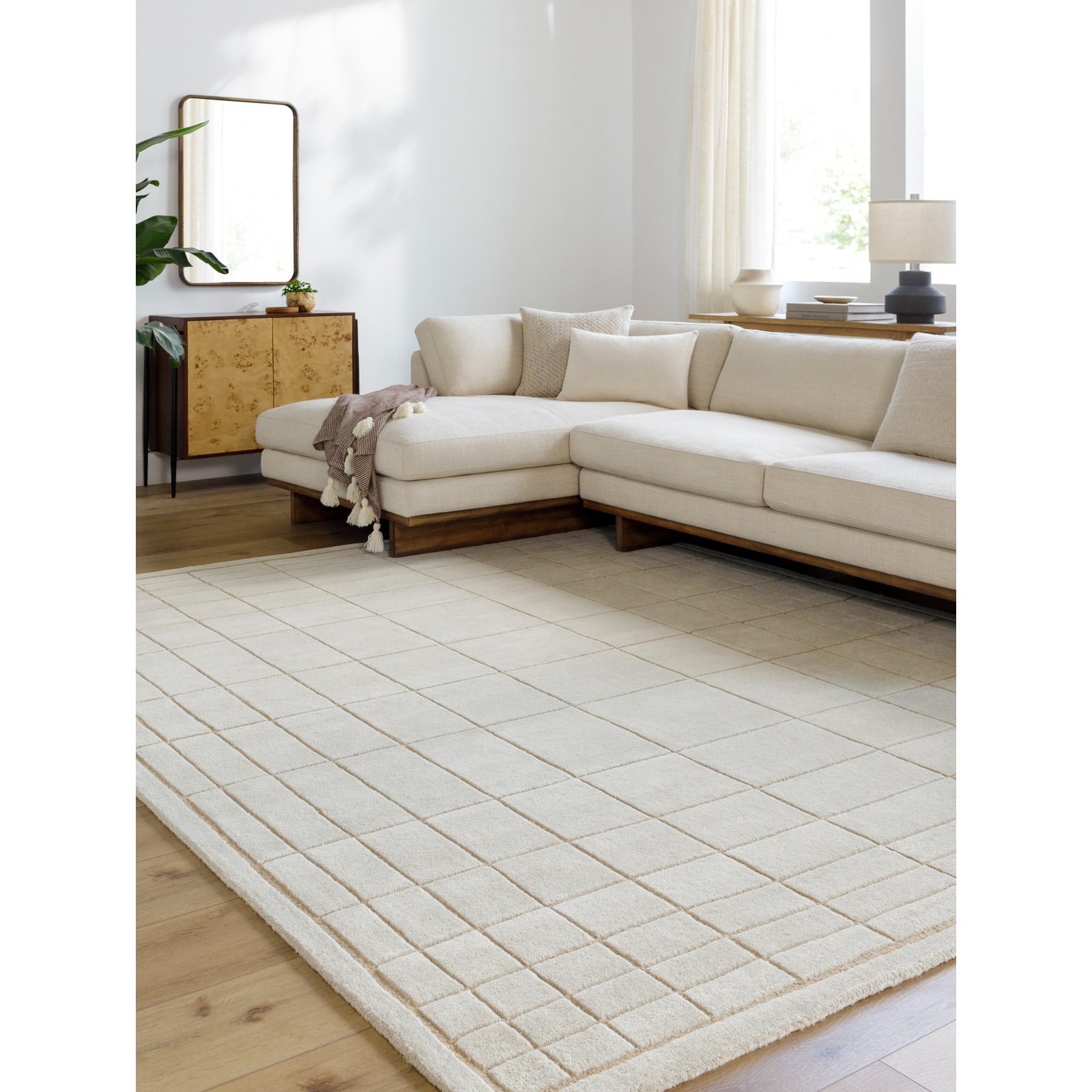 Mallory Hand-Woven Gray Rug, Rectangle 5' x 8'