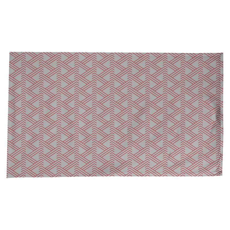 Classic Zig Zag Tablecloth, Gray/Red