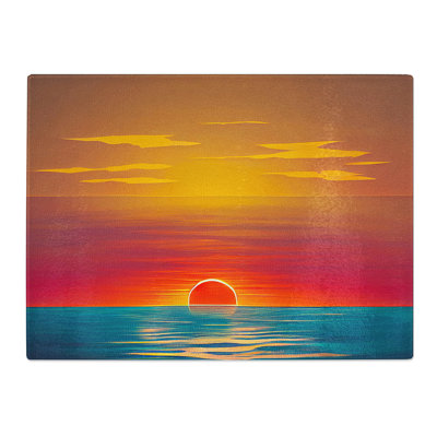 Picturesque Ocean Sunset  Glass Chopping Board