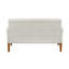 Causeuse en tissu d'ameublement en chenille beige avec pieds en bois massif-1414332662