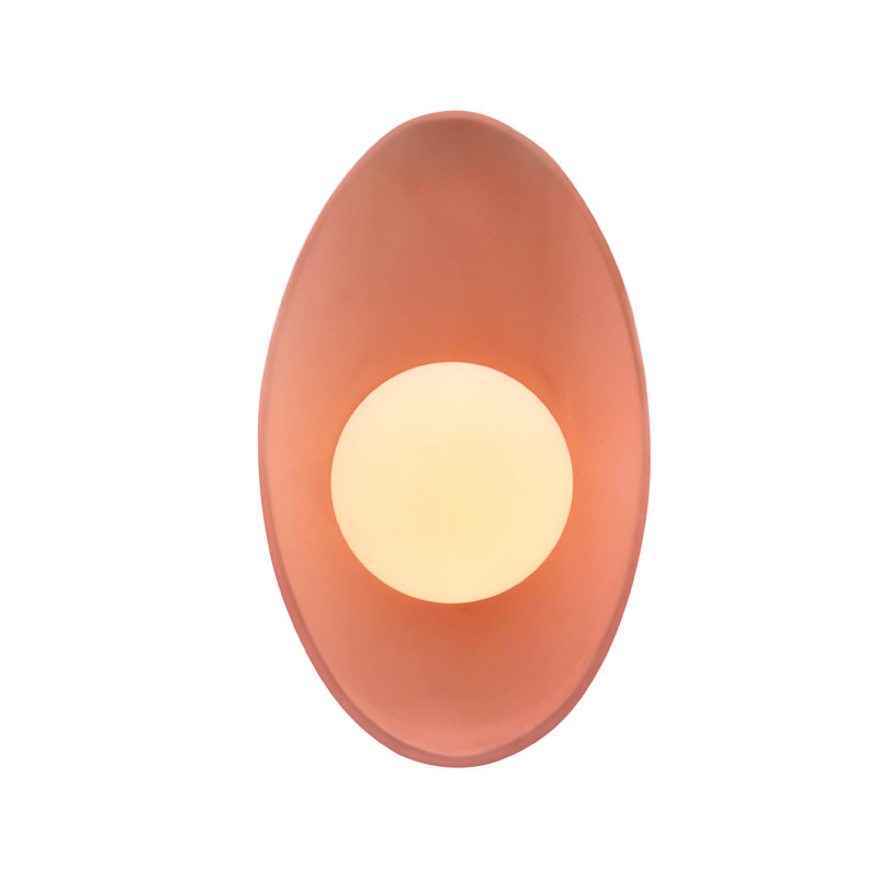 Azem Ceramic Wall Sconce, Gloss Blush
