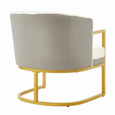 Chaise de lecture rembourrée avec cadre en métal doré Modern Accent Chair