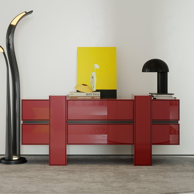 Buffet en bois massif italien minimaliste