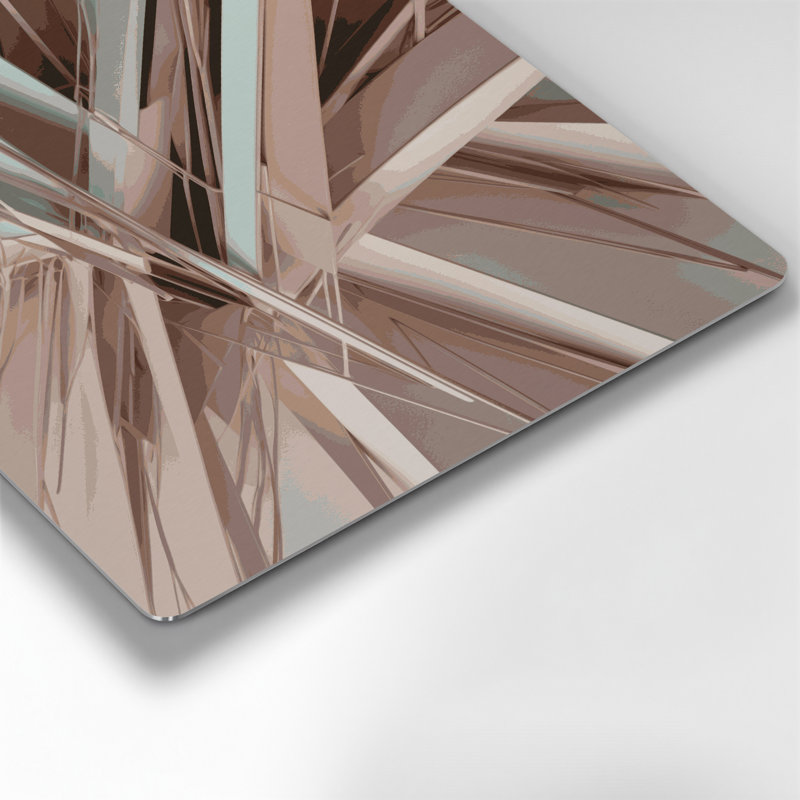 «Geometric Abstraction 58», art mural en métal gris, H 32 po x l 32 po