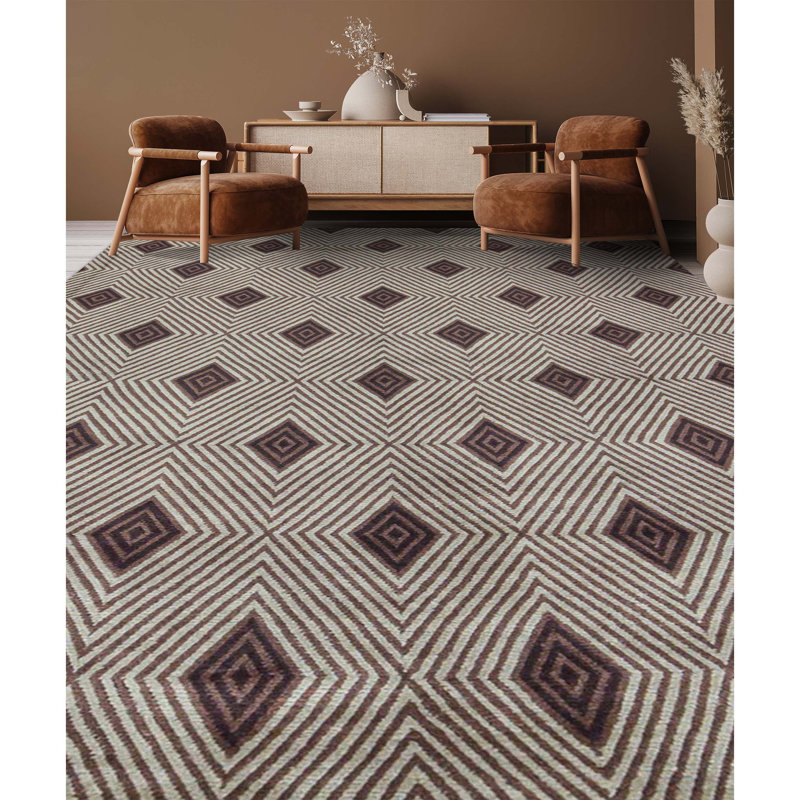 Hand-Knotted High-Quality Brown Area Rug