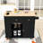 Momoko Modern Rolling Wooden Kitchen Cart with Power Outlet, Drop Leaf Countertop and Ample Storage-1494928135