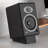 Symple Stuff Desktop Speaker Stands Wedge, Desk Speaker Stands For Medium Speakers, Anti Vibration Silicone Angle Wedge Speaker Riser For Computer, Bookshelf, And Studio Speaker Stand, Black, Medium