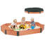 Bac à sable octogonal 76 po x 53 po x 9 po avec boîte de rangement pour enfants, grand bac à sable en bois avec couvercle et 3 bancs, installation facile et rapide