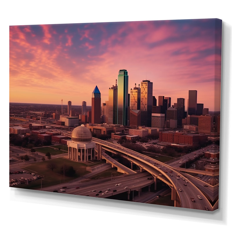 Dallas Perspectives I - Dallas, art mural, H 12 po x l 20 po x P 1 po, Toile tendue
