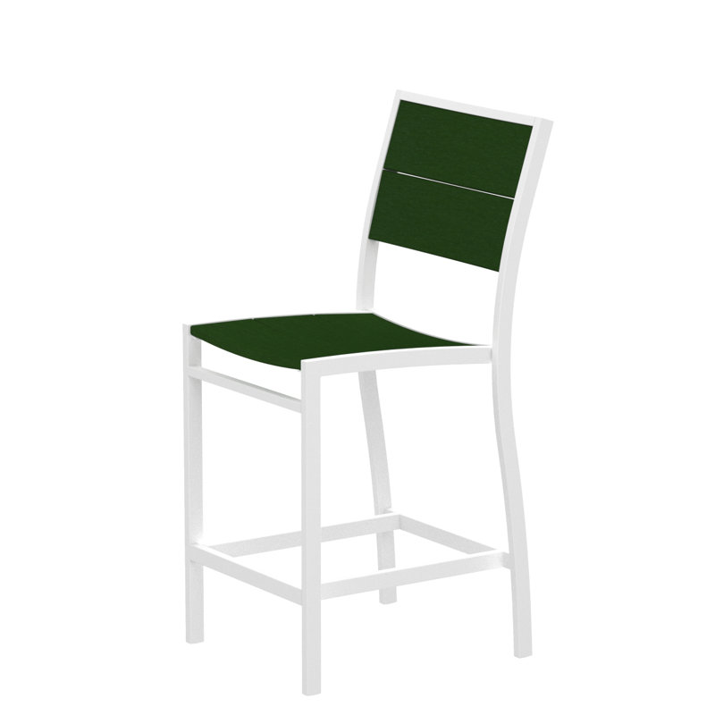 Chaise d'appoint POLYWOOD Surf City, Blanc texturé / Forêt tropicale