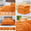 Ensemble de couette en polaire moelleuse Queen, orange brûlé