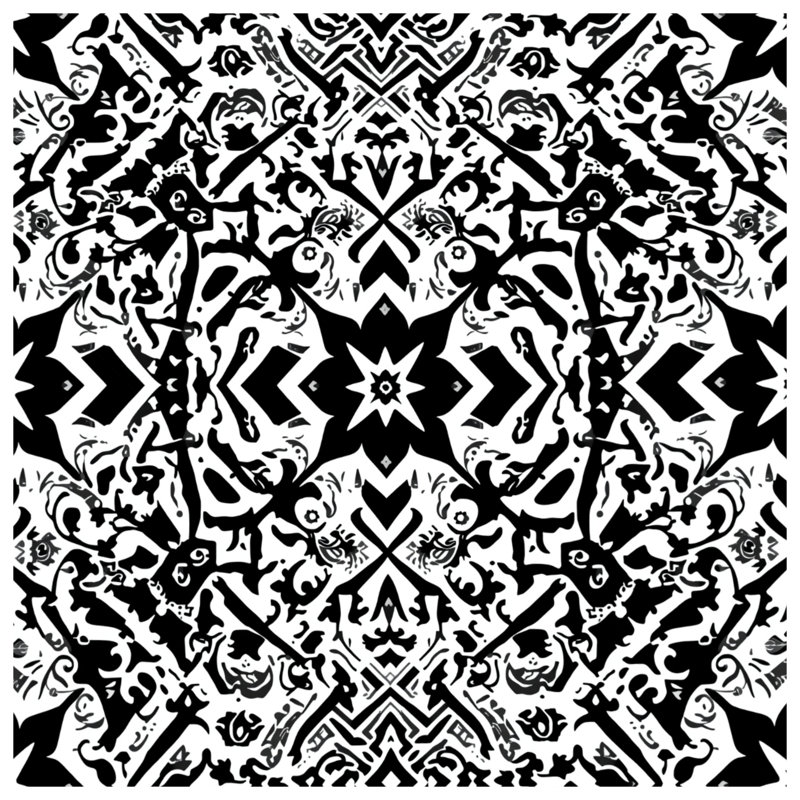 Black White Ornate Pattern Comforter, Queen