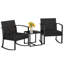 Ensemble de chaises berçantes d'extérieur 3 pièces, ensembles de sièges avec coussins et table-1040229110