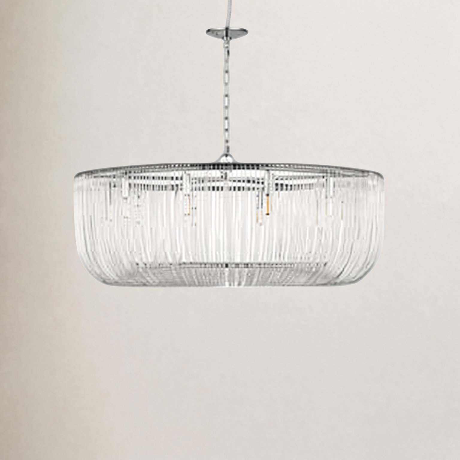 Carell Dimmable 10-Light Pendant, 83.5" H x 42" W x 42" D, Polished Nickel
