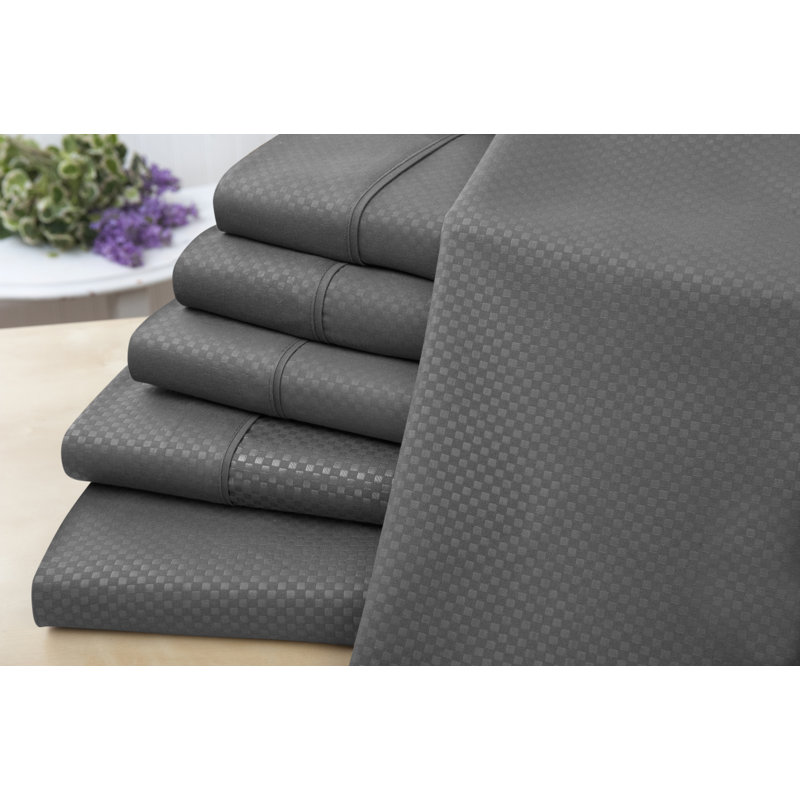 Ensemble de draps à carreaux 6 pièces US Army, Ensemble de draps pour taille de lit grand avec un, Gris