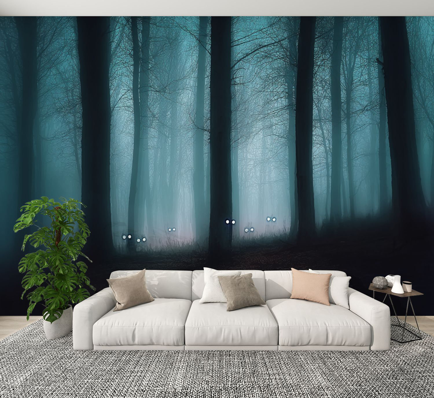Red Barrel Studio Peel and Stick Wallpaper forest dark spooky landscape ...