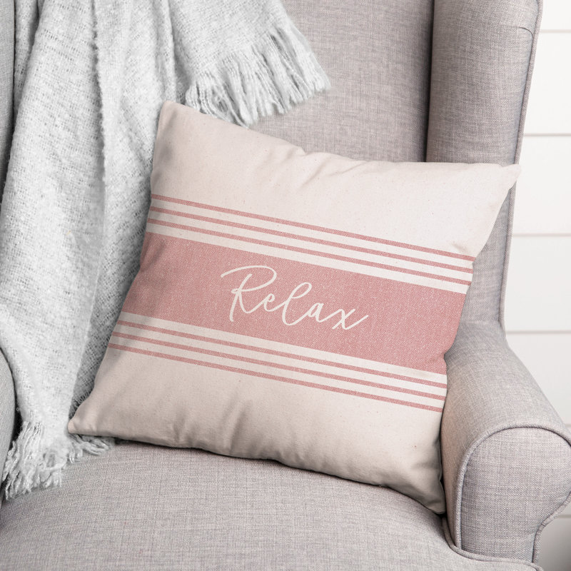 Housse et insert de coussin pour l'extérieur Relax Linen 9, Rose, 18 po x 18 po