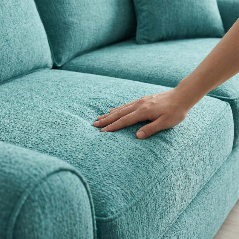 Canapé classique en tissu émeraude Hepburn, vert écume de mer, confortable et élégant pour tout salon