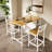 Industrial Style 3 Pieces Counter Height Dining Table Set With Storage Shelves, 41.3’’L Rectangular Dining Table With 2 Dining Chairs For Compact Kitchen Or Dining Room-666854242-666854240