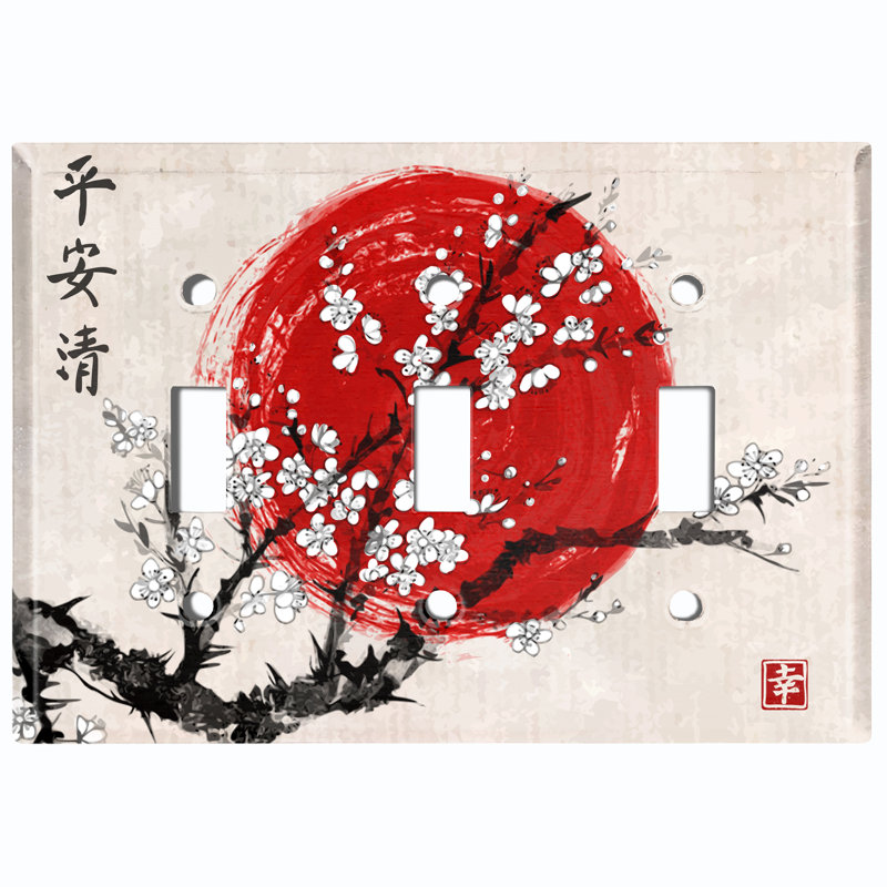 Plaque murale d'interrupteur à bascule Sakura Blossom