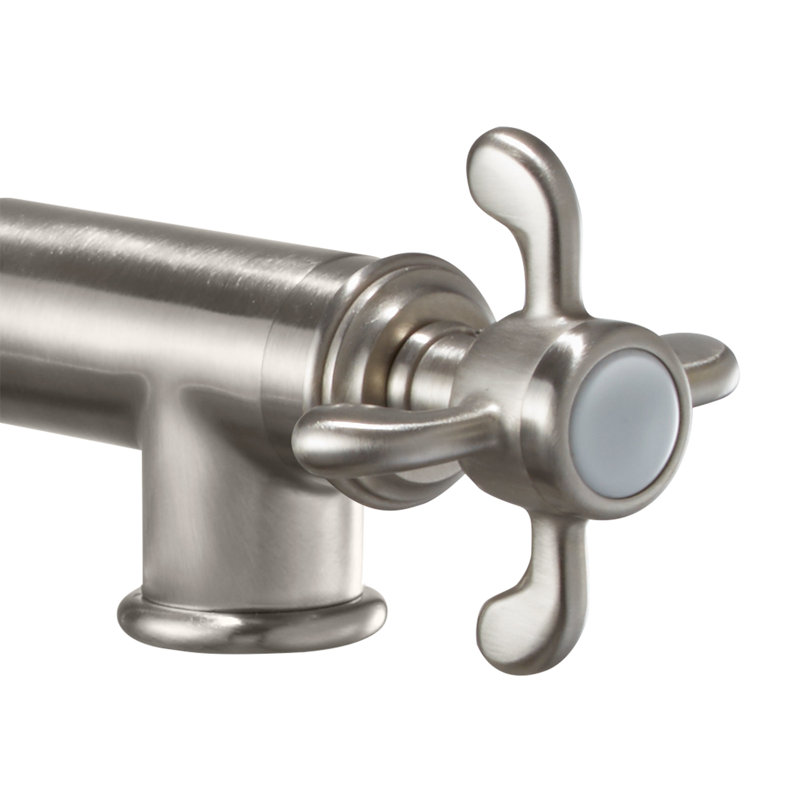 Pot Filler - Dual Handle Wall Mount - Traditional, Satin Nickel