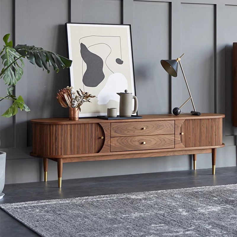 Armoire de rangement rétro et minimaliste pour meuble télé, H 20,08 po x L 86,61 po x l 15,75 po