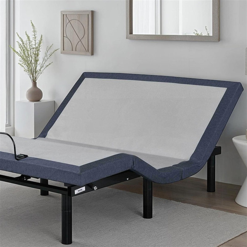 Base de lit simple TG réglable avec massage, réglages de la tête / du pied et amp; Aucun sommier tapissier requis