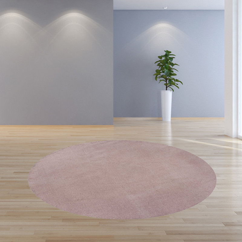 Tapis rose en polyester 8 po, Rond 8 pi