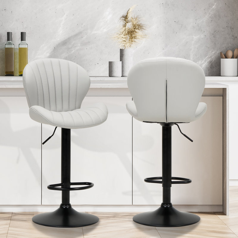Tabouret de bar pivotant à 360 ° - Hauteur réglable avec structure en métal robuste, Gris
