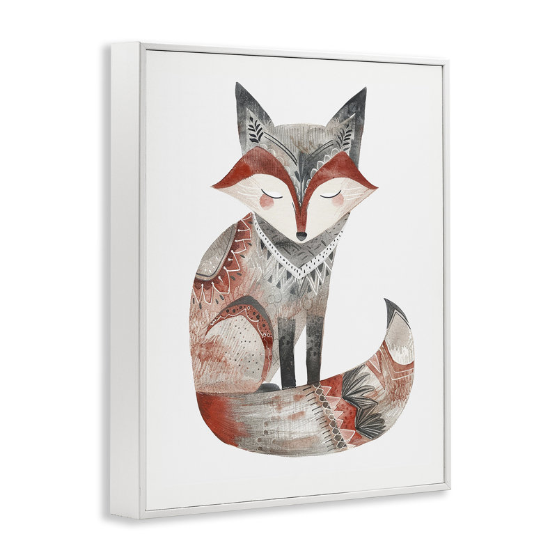  Giclée de renard de style scandinave par LSR Design Studio, H 14 po x l 11 po, Giclée encadrée blanc bord de mer