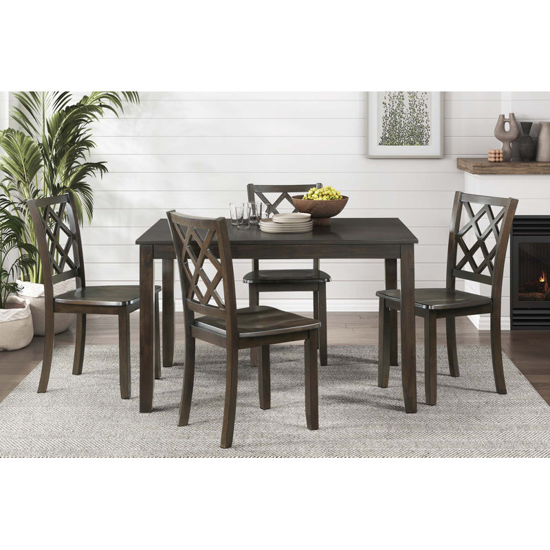 Classic Transitional 5Pc Dining Set, Charcoal