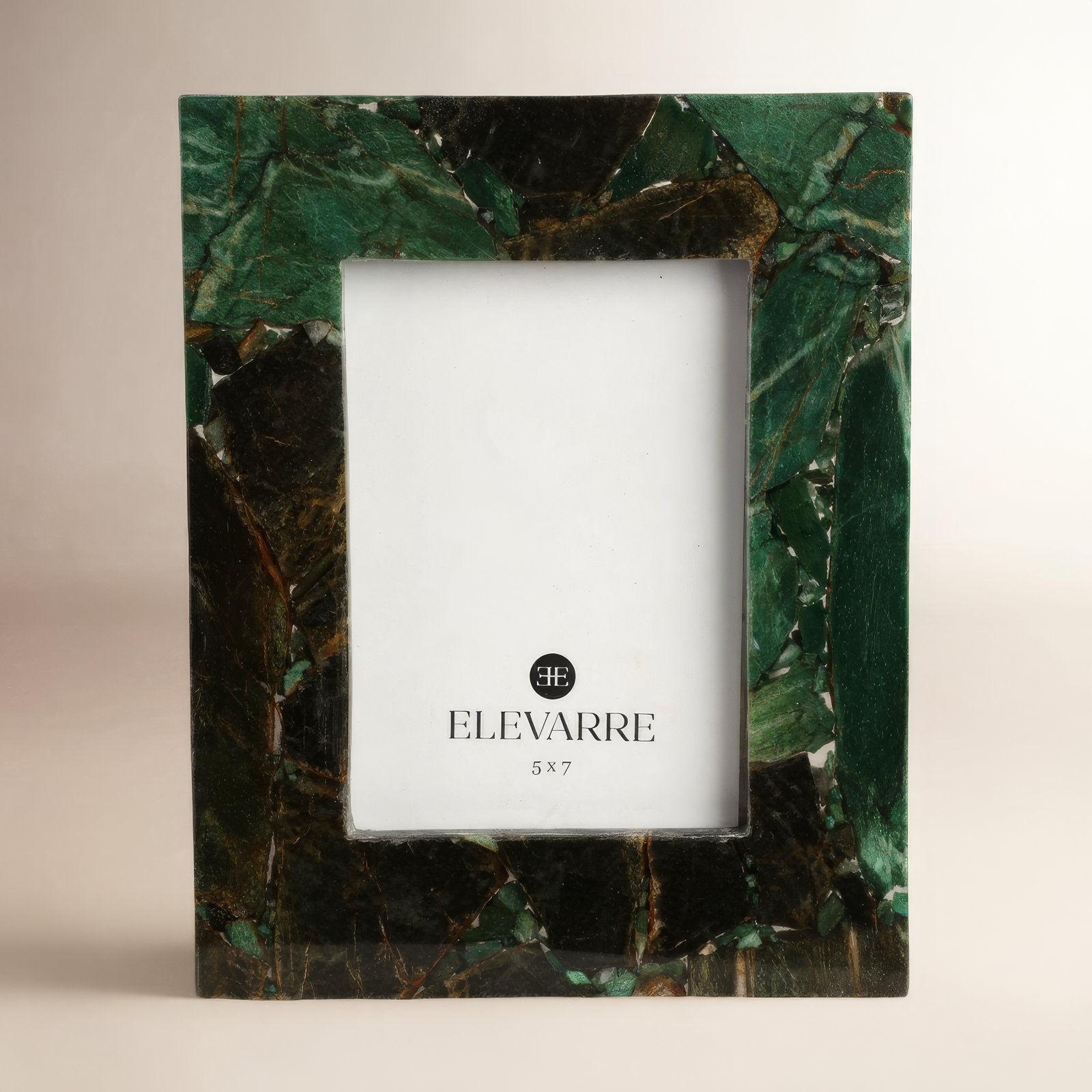 Blaine Light Malachite Photo Frame, 5" x 7", Green