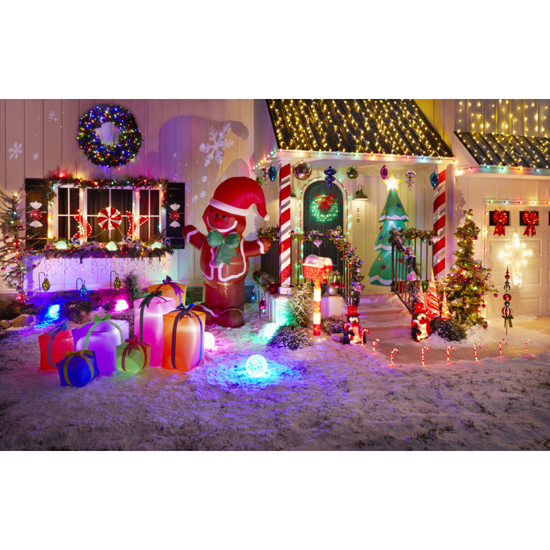 Décoration de jardin gonflable multicolore de 6 pieds pour Noël