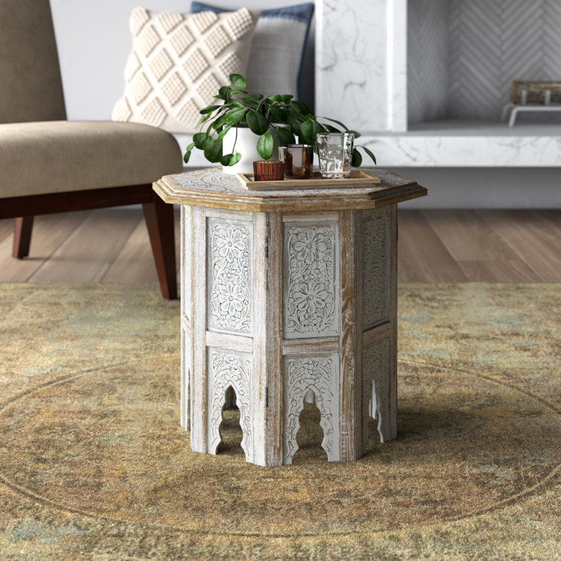  Table de bout en bois massif pliable Douglaston