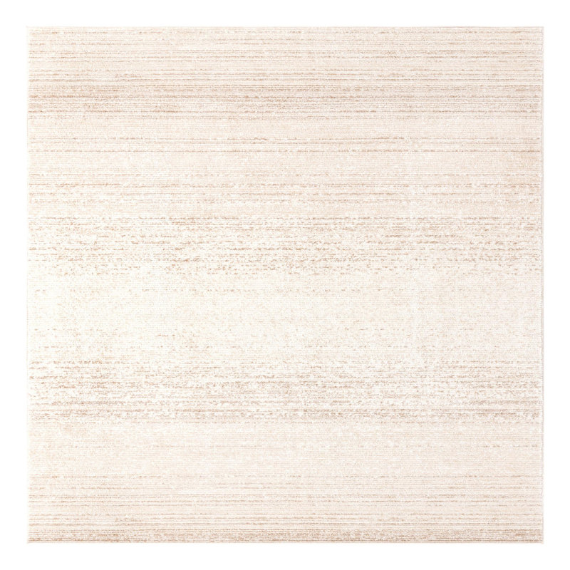 Tapis rayé ivoire Hulsey, Carré 9 pi 10 po