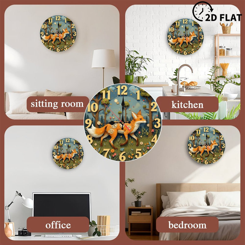 Fox Forest Wall Clock