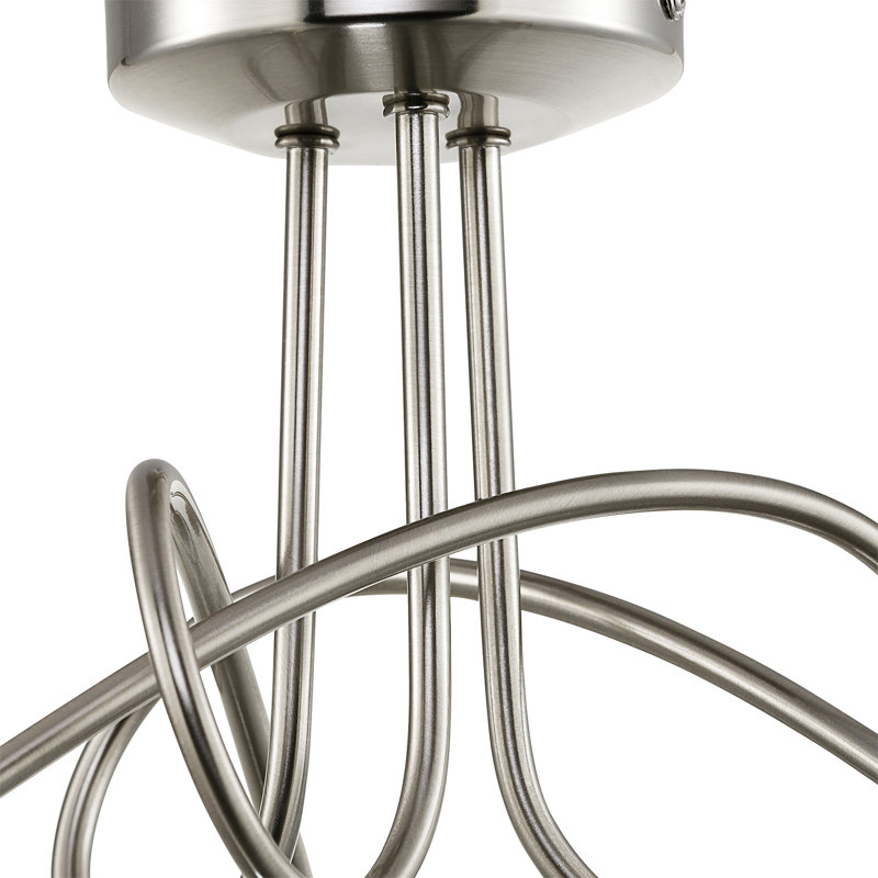 Cayden Crystal Semi Flush Mount, Silver