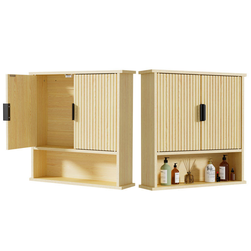Wall-Mounted Bathroom Cabinet Medicine Cabinet, Natural