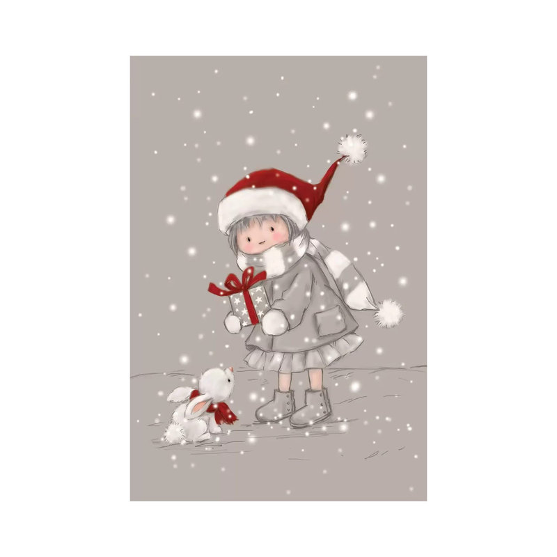 Girl With Rabbit by MAKIKO - Wrapped Canvas Print, 66.04 cm H x 45.72 cm W x 1.91 cm D