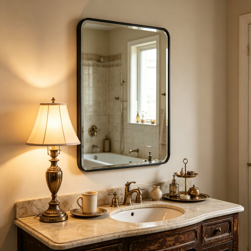 Miroir de salle de bain 24x36in, Black