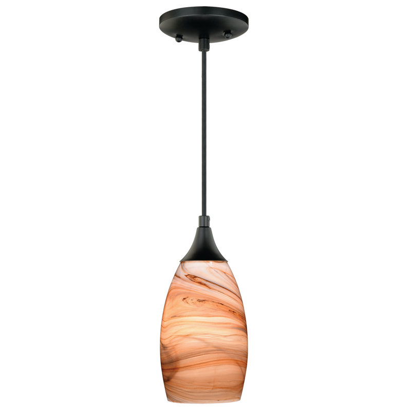 Finja 1 - Light Single Pendant, Oil Rubbed Bronze, Toffee Swirl