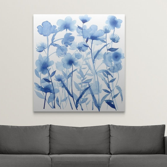 « i », reproduction d’art dépilée Cobalt Sway, H 16 po x l 16 po x P 1,25 po, Toile