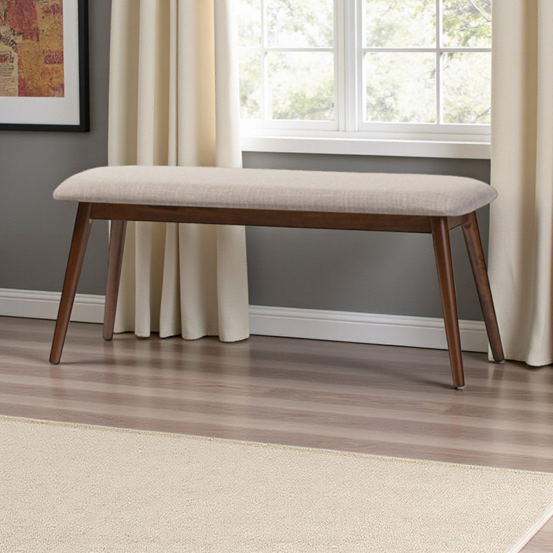 Banc de salle à manger Erithon en gris clair avec finition brun moyen, H 17,41 po x l 40,67 po x P 15,07 po, Gris clair