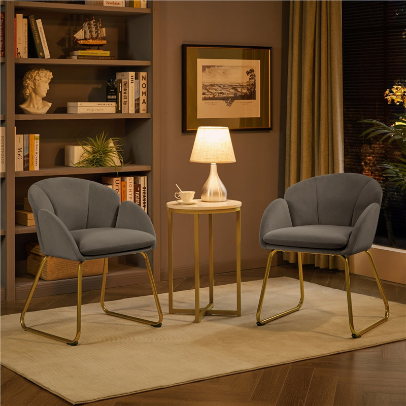 Fitchburg 20'' H Upholstered Metal Dining Chair, Gray