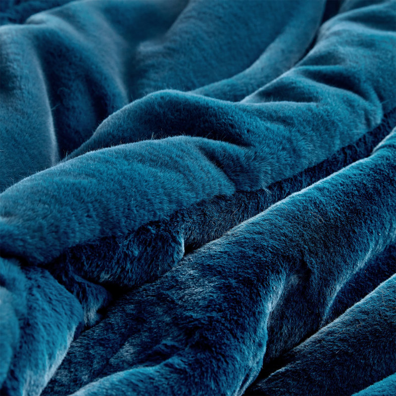 Chunky Bunny Faux Fur Coma Inducer Oversized Comforter Set, Blue, Twin XL Comforter + 1 Standard Shams